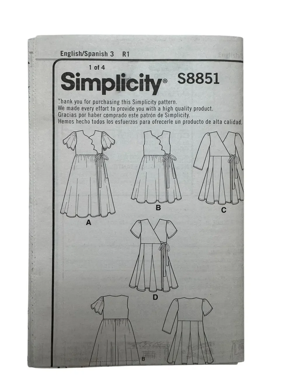 SIMPLICITY Girls Twirl Dress Pattern Uncut Size 3-4-5-6-7-8 #S8851